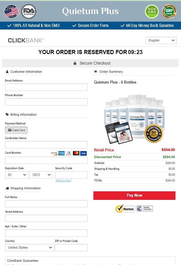 Quietum Plus - Secure Order Page